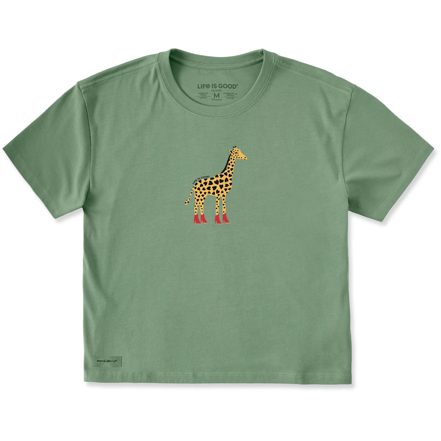 Women's Giraffe in Boots Short Sleeve Crusher Boxy Tee – Here & There